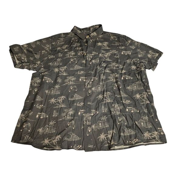 Pendleton Shirt Mens 2xl Aloha Printed Short Sleeve Button Down Shirt Gray - Picture 1 of 3